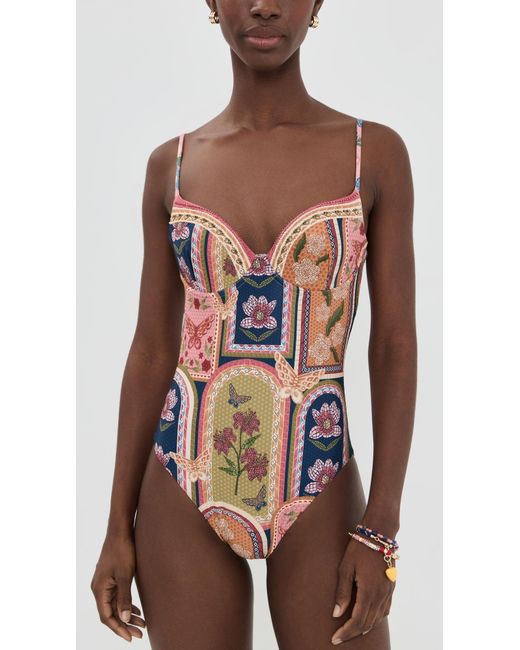 Agua Bendita Multicolor Fiore Petra Handmade Underwire One Piece