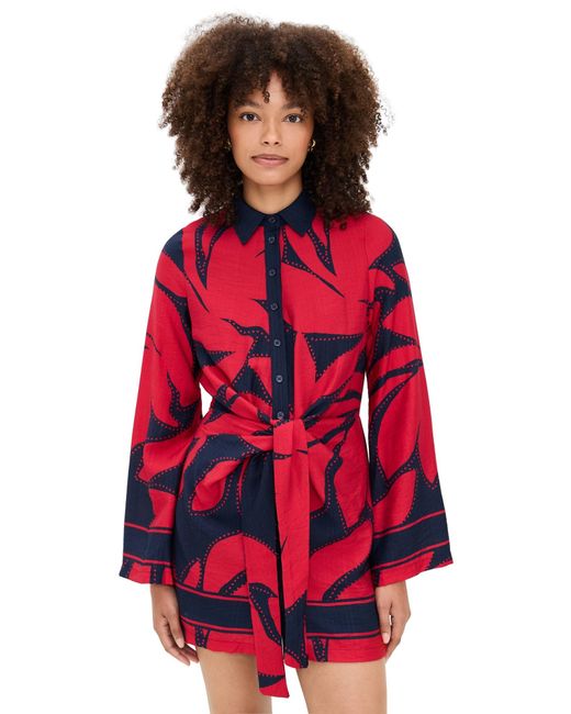 Seven Wonders Red Arlette Sleeved Mini Dress