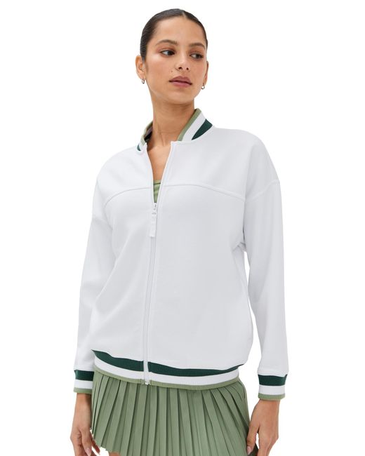 Z Supply White Hampton Varsity Jacket