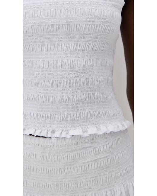 Madewell Black Poplin Smocked Tank
