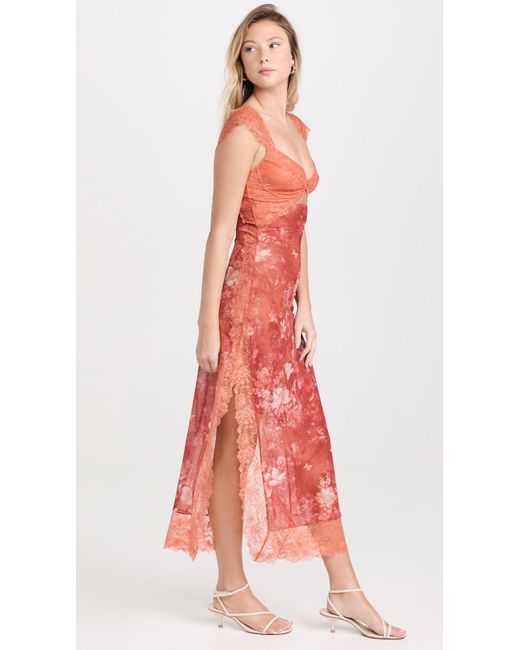 Free People Red Free Peope Suddeny Fine Maxi Sip Dress