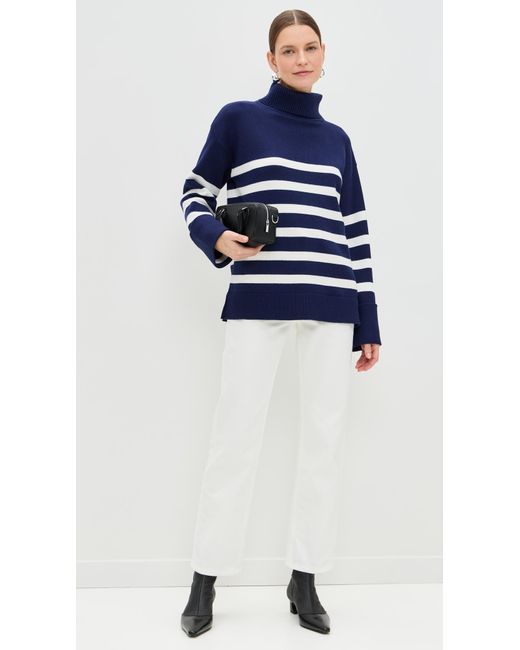 English Factory Blue Turtleneck Stripe Sweater