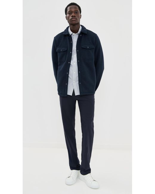 Rhone Blue Fleece Shacket for men