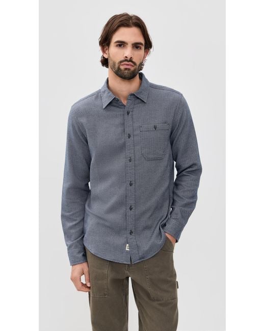 Fair Harbor Blue Seaside Lightweight Flannel for men