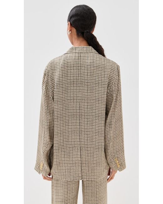 Acne Brown Check Fluid Blazer