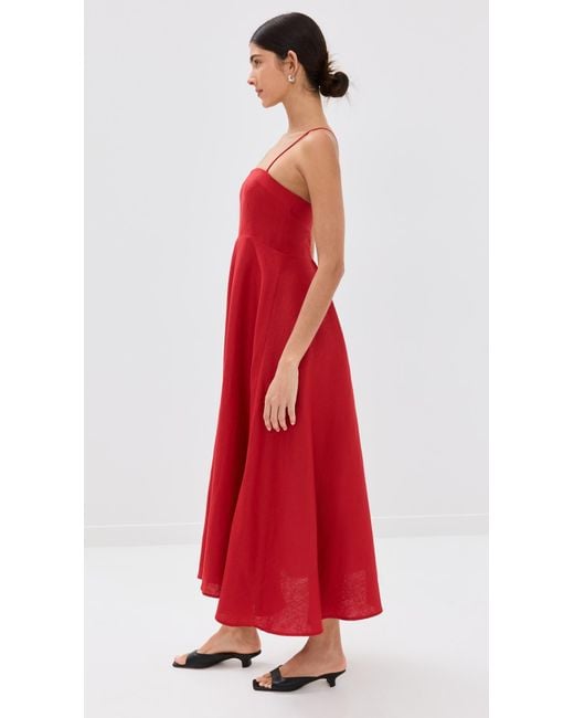 Reformation Monette Linen Dress in Red | Lyst Reformation Monette Linen Dress in Red | Lyst