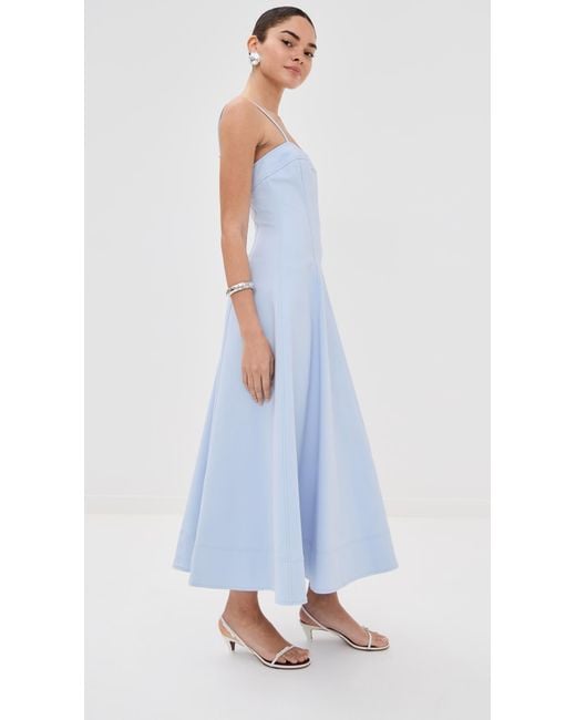 Jonathan Simkhai Blue Marisol Sleeveless Midi Dress