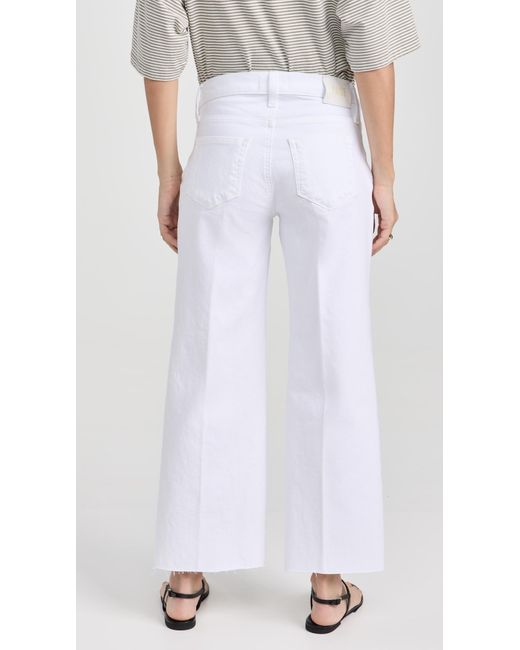 PAIGE White Anessa Maternity Jeans With Raw Hem