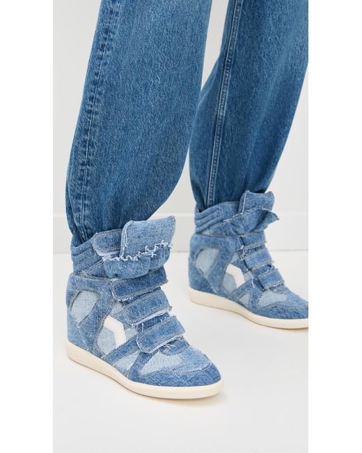 Isabel Marant Blue Bekett Wedge Sneakers