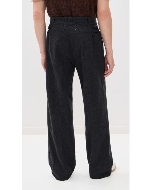 Maison Margiela Black Pleated Dress Pants for men