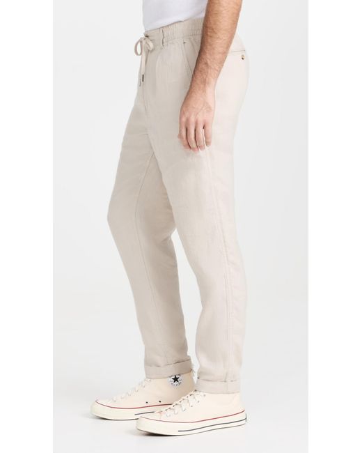 Polo Ralph Lauren Natural Poo Raph Auren Drawtring Inen Pant Tonewear Grey for men