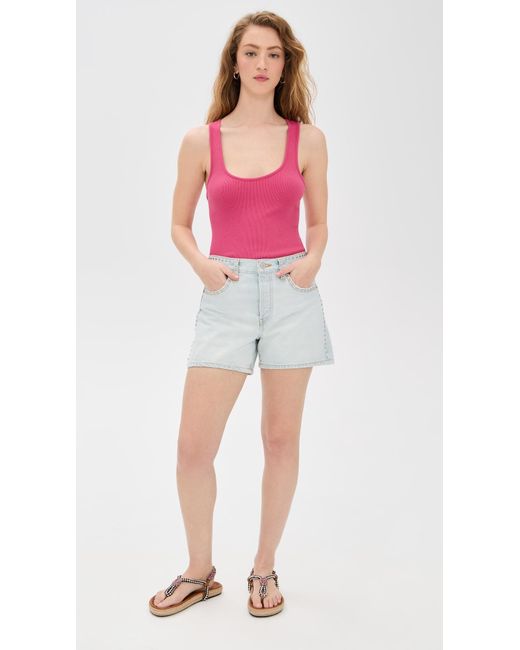 Re/done Pink Cut Off Tank