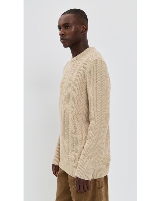 Barbour Natural Lowfen Cable Crew for men