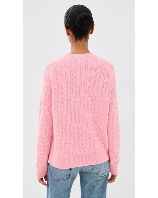 &Daughter Pink Wool Cable Knit Pullover