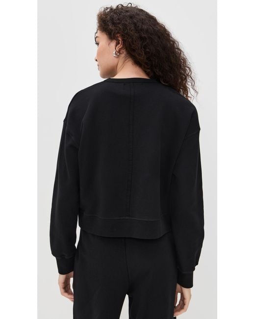 La Ligne Black Cropped James Sweatshirt