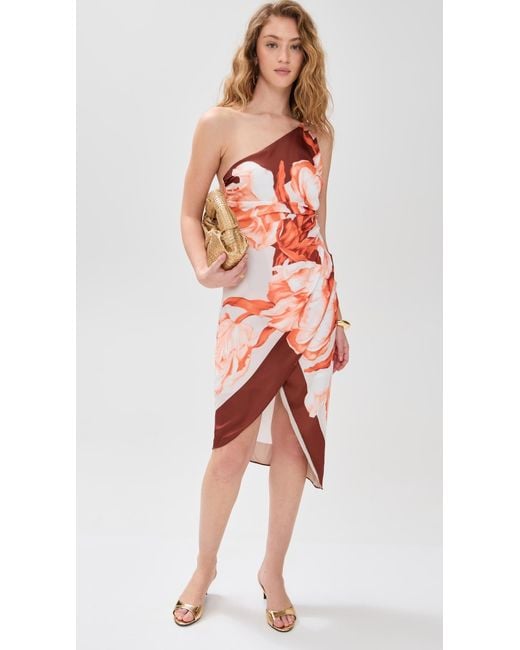 Rococo Sand Red Printed Midi Dress