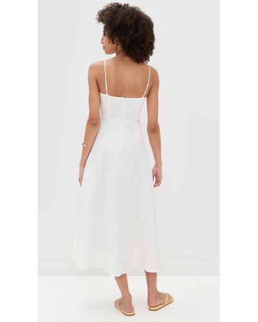 Reformation White Monette Linen Dress