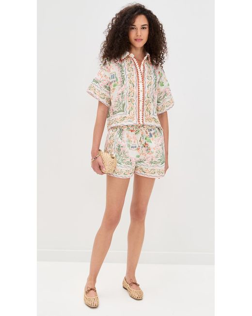 En Saison Multicolor Alaia Linen Top