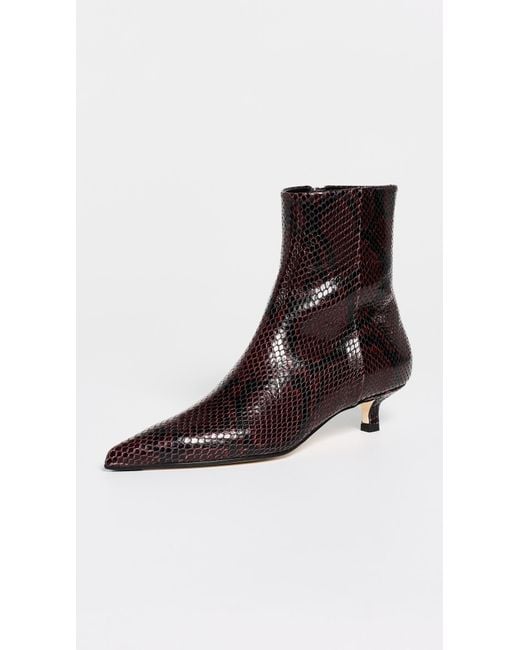 Aeyde Black Sofie Snake Print Ankle Boots