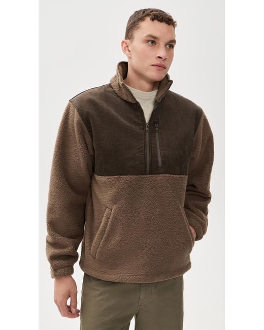 Rhythm Brown Stables Half Zip Jacket for men