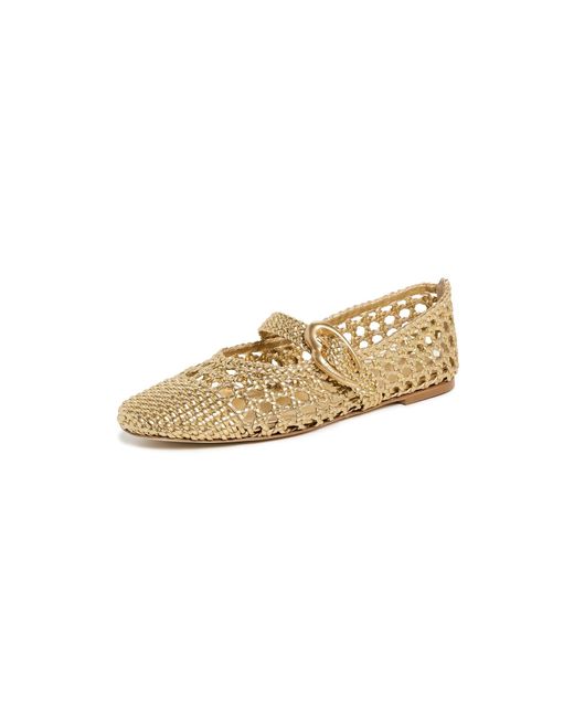 Larroude Metallic Verona Macrame Ballet Flats