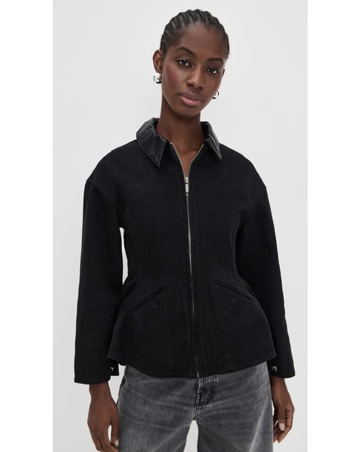 Line & Dot Black Eton Peplum Jacket