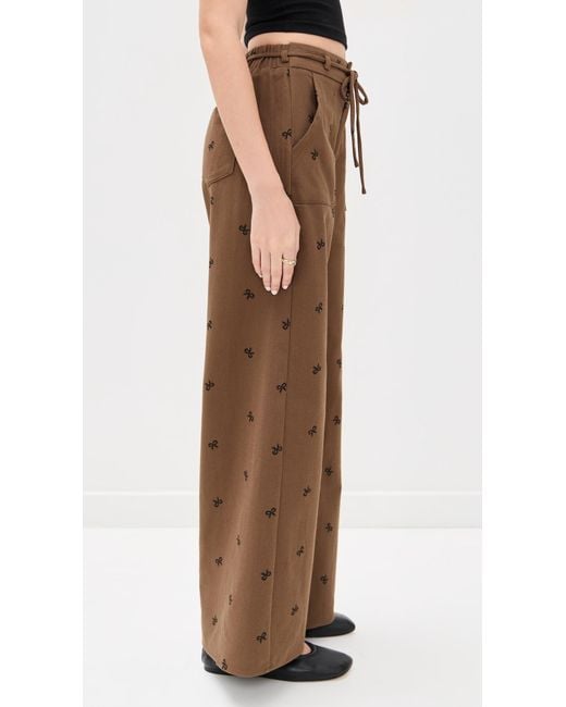Little Lies Brown Bow Pattern Pants