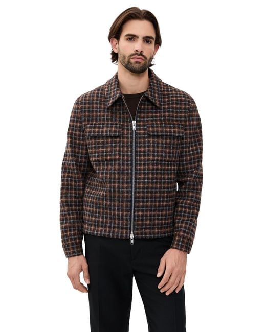 Wax London Black Check Osier Zip Jacket for men
