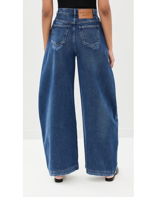 A.W.A.K.E. MODE Blue A. W.A. K.E. Mode Recycled Rounded Jeans