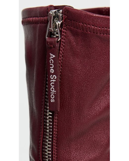 Acne Purple Leather Ankle Booties