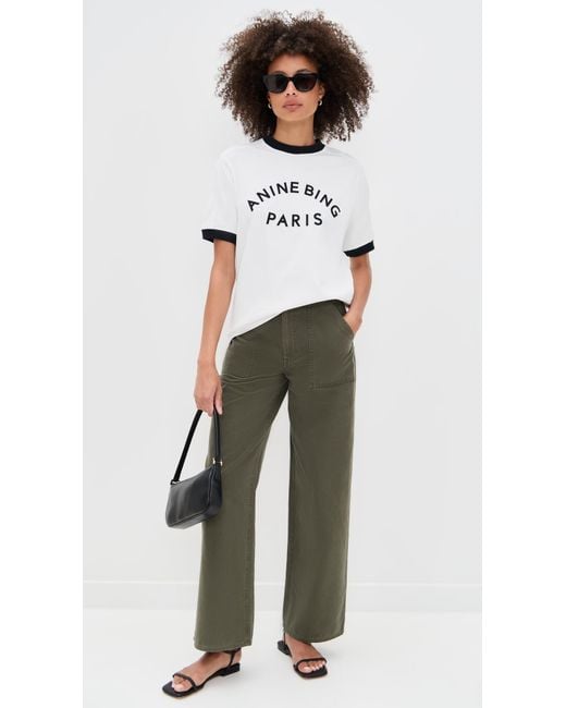 Anine Bing White Jaylin Tee Paris