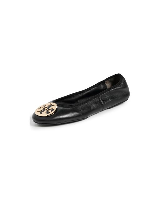 Tory Burch Black Reva Travel Ballet Flats