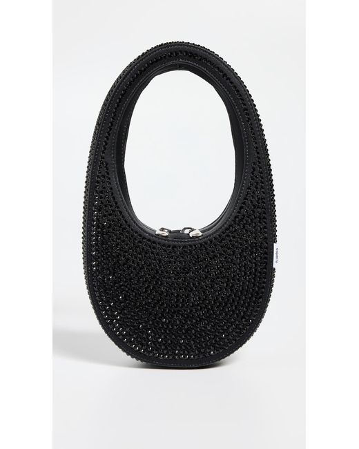 Coperni Black Crystal Embellished Mini Swipe Bag