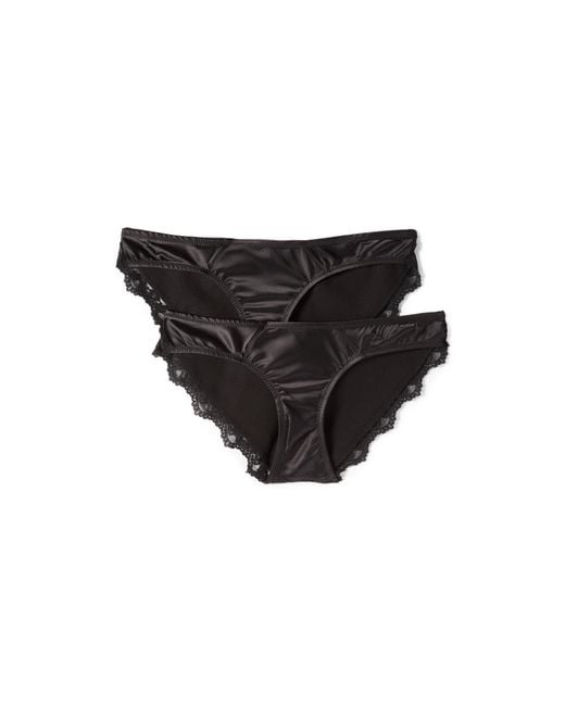 Anine Bing Black Satin Panties Set