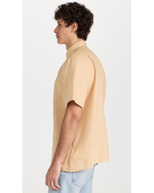 Lacoste Natural Regular Fit Linen Casual Button Down for men