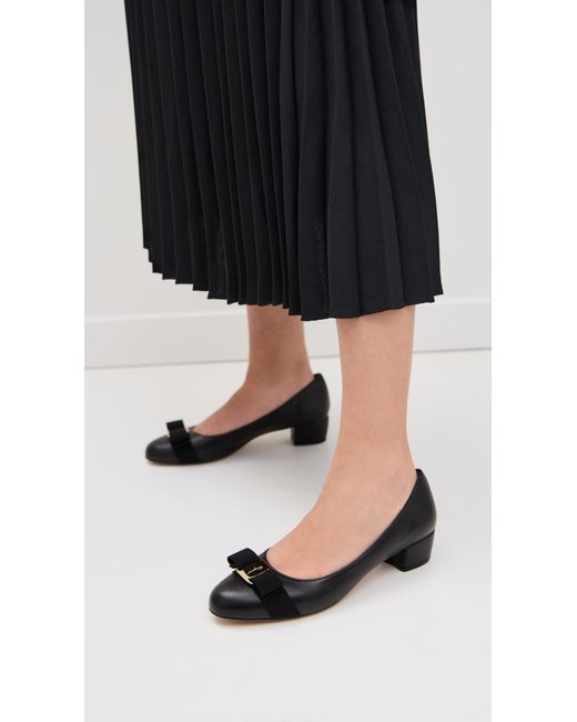 Ferragamo Black Vara Soft Pumps