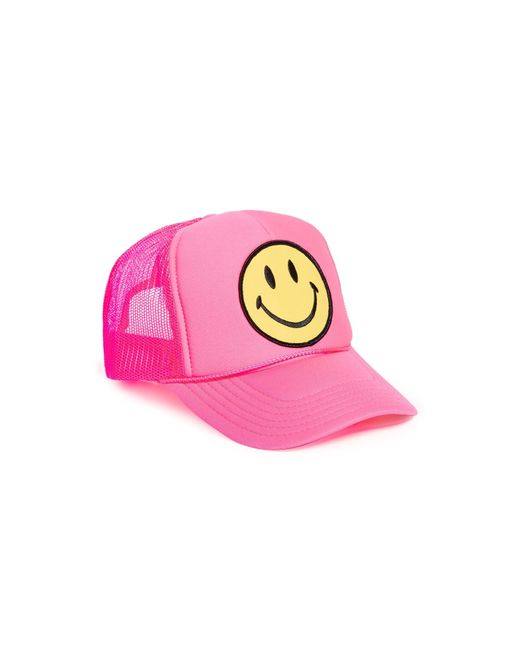 Aviator Nation Pink Smiley Vintage Low Rise Trucker Hat