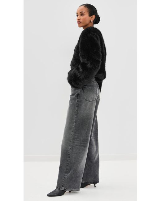 Blank NYC Black Cash Flow Faux Fur Jacket