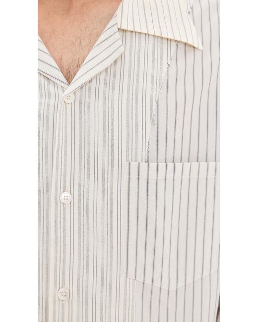 Maison Margiela White Striped Painters Shirt for men