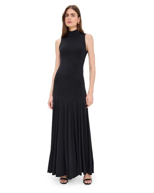 alice and olivia long black dress ALICE + OLIVIA Delora Long Sleeve Crew Neck Maxi Dress