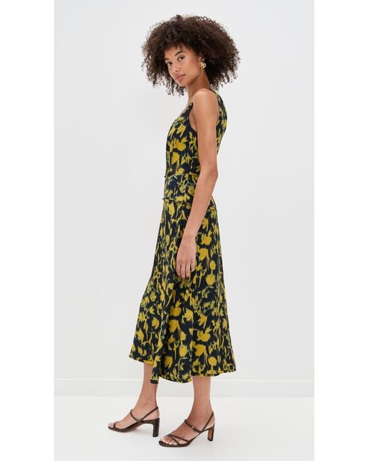 Ulla Johnson Green Vivi Sweetheart Neckline Midi Dress