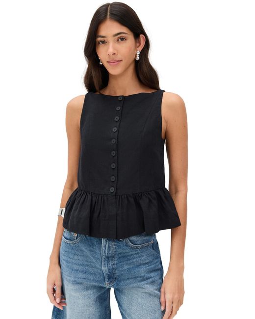 ALIGNE Black Penelope Linen Top