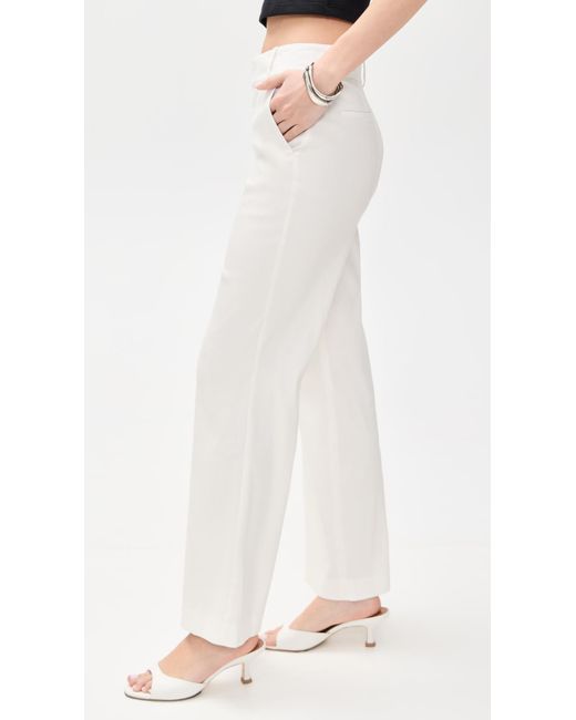 【Alice+Olivia】クインリネン キックフレアパンツ オフホワイト Alice + Olivia Quinn Ankle Length Kick Flare Pants in White