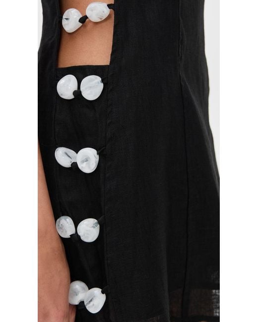 Vrg Grl Tia Linen Mini Dress in Black | Lyst