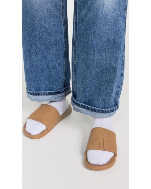 Anine Bing Black Isla Slides