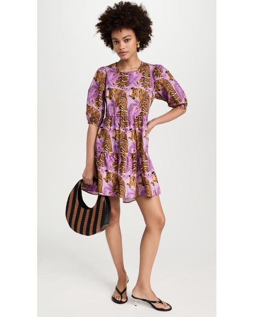 open lace back dress Farm Rio Women's Delicate Fruit Garden Mini Dress main image 1
