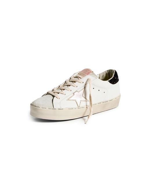 Golden Goose Deluxe Brand White Hi Laminated Star Glitter Heel Sneakers