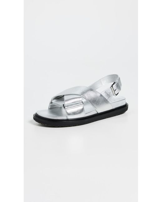 Marni Black Fb Crisscross Sandals