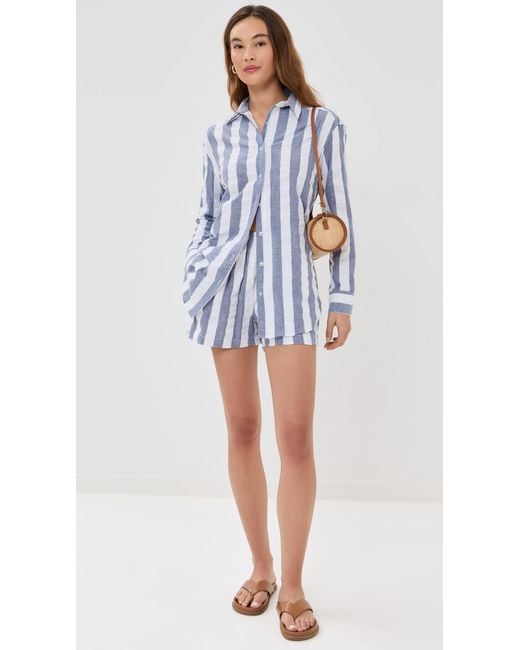 Le Bos Blue Cecillia Button Down