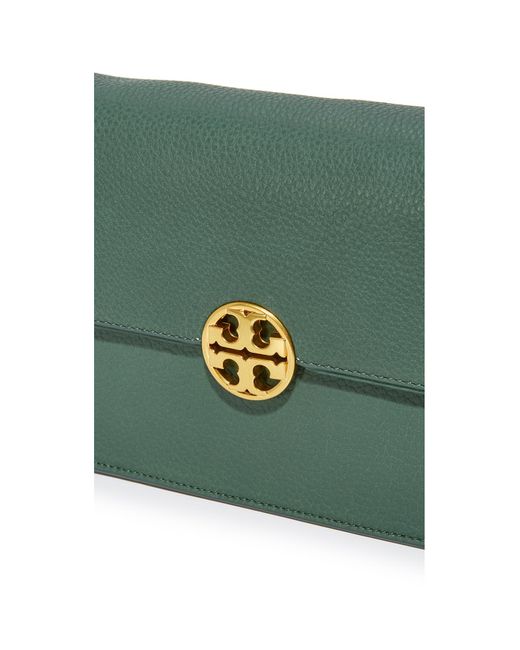 Tory Burch Chelsea Convertible Textured-Leather Shoulder Bag - Green